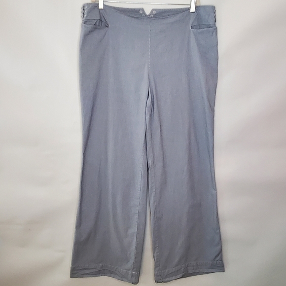 J. Jill Genuine Fit Striped Pants Size 20 Tall Wide Leg Trousers Stretch Summer - Picture 14 of 14